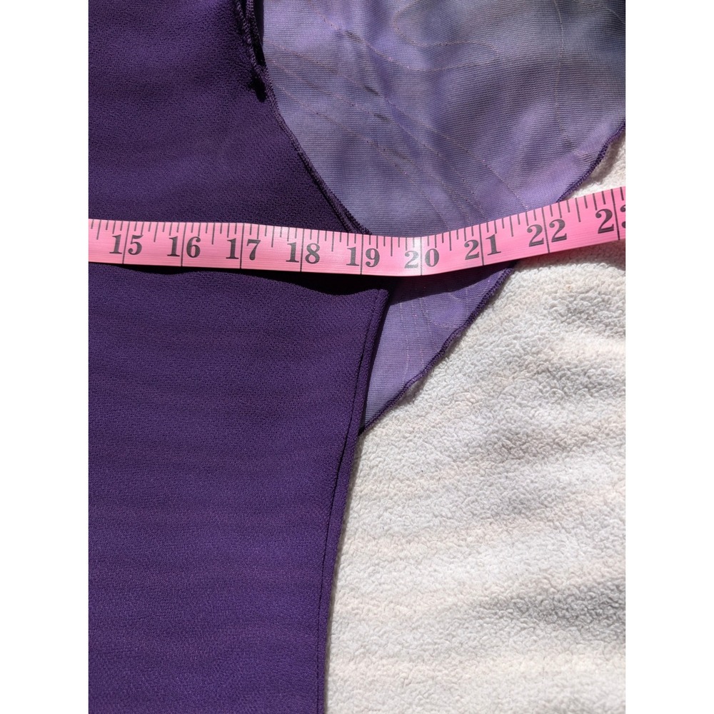 C.O.C. Purple Glitter Swirl Sheer Overlay Cape Blouse Top Made in USA Large - Picture 6 of 6